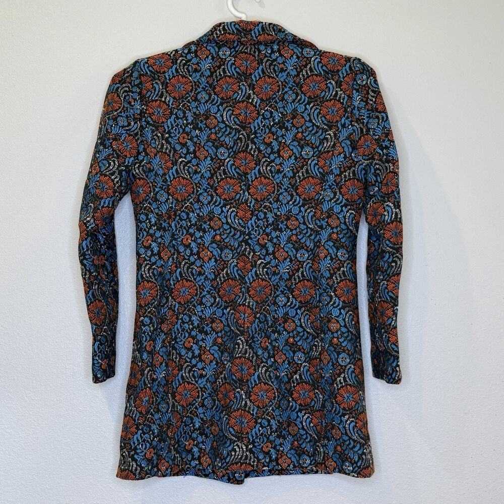 Doncaster Collection Peacoat Jacket Womens Size 6 Blue Orange Tapestry Pockets‎ - Picture 4 of 7